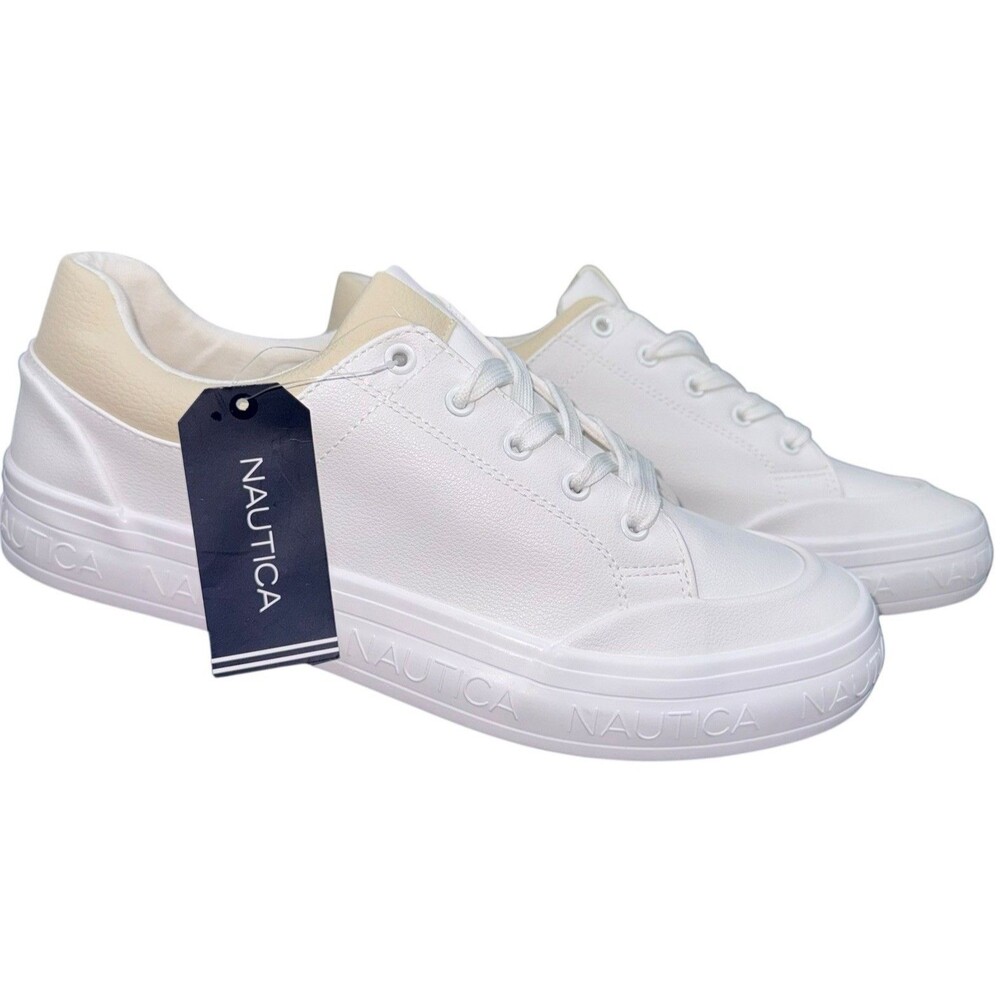 Nautica Womens Size 11 Sneakers Shoes Lambie White Casual Fashion Athleisure New